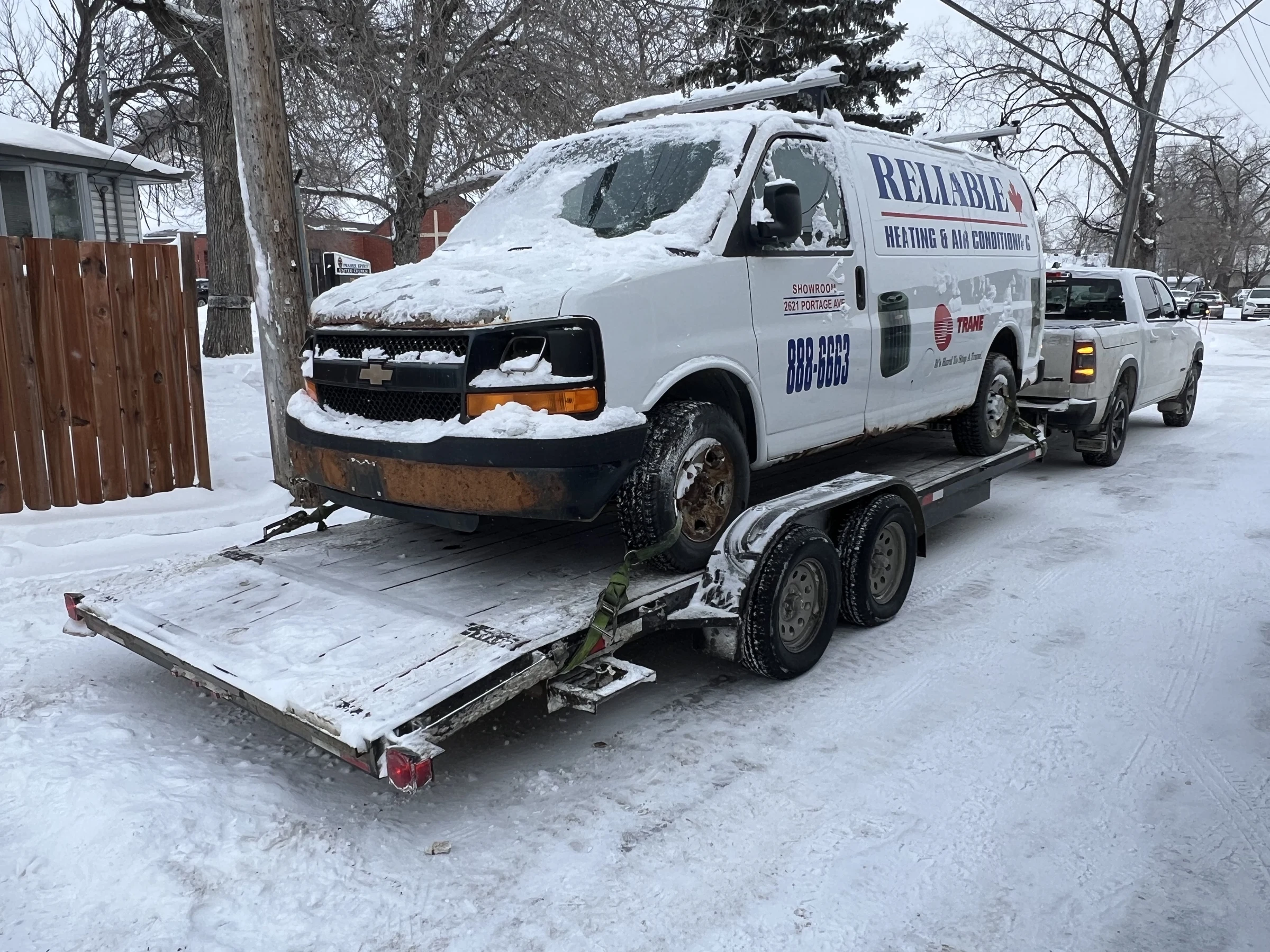 Chevrolet Van on Trailer