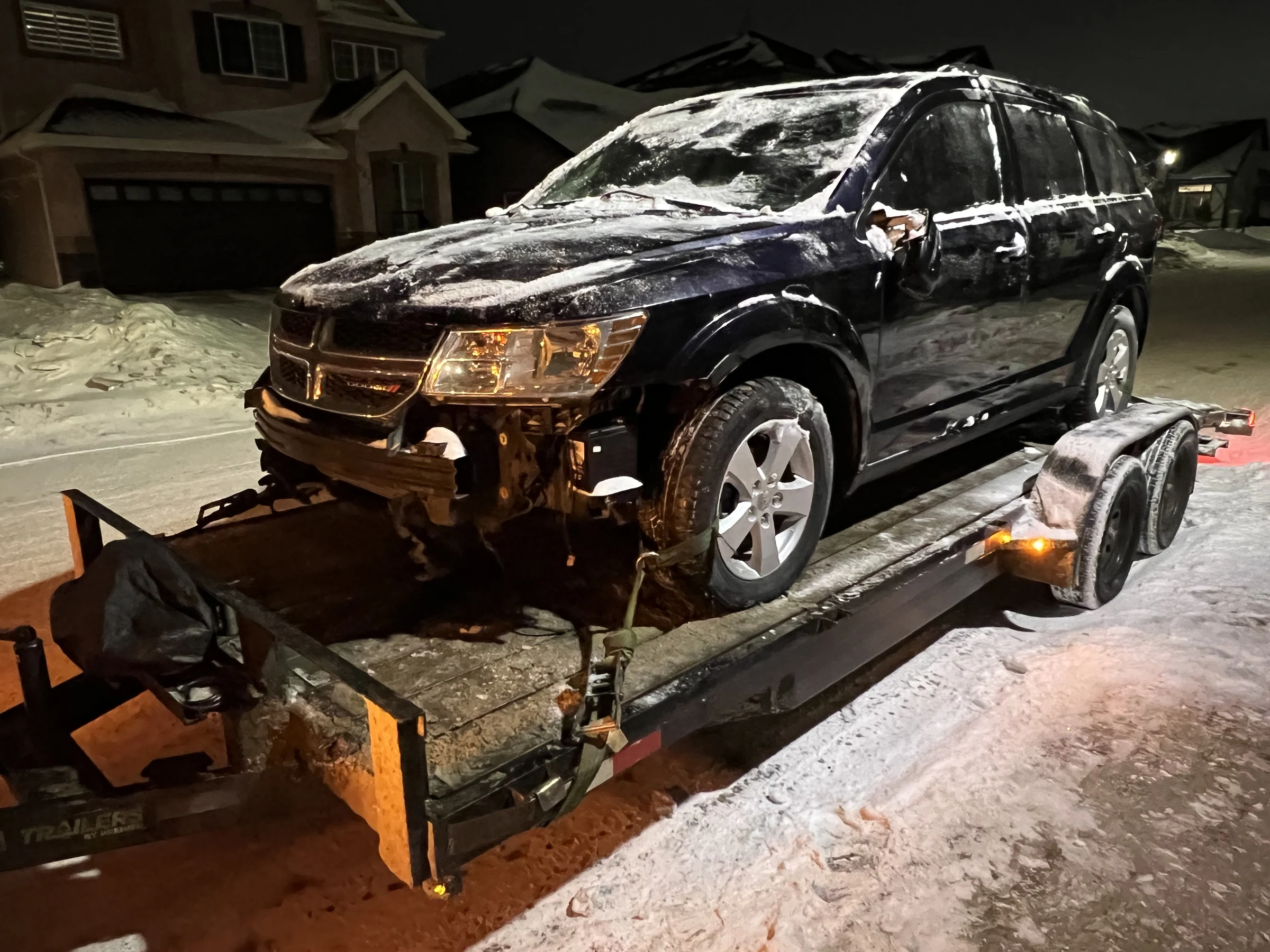 Black SUV on Trailer