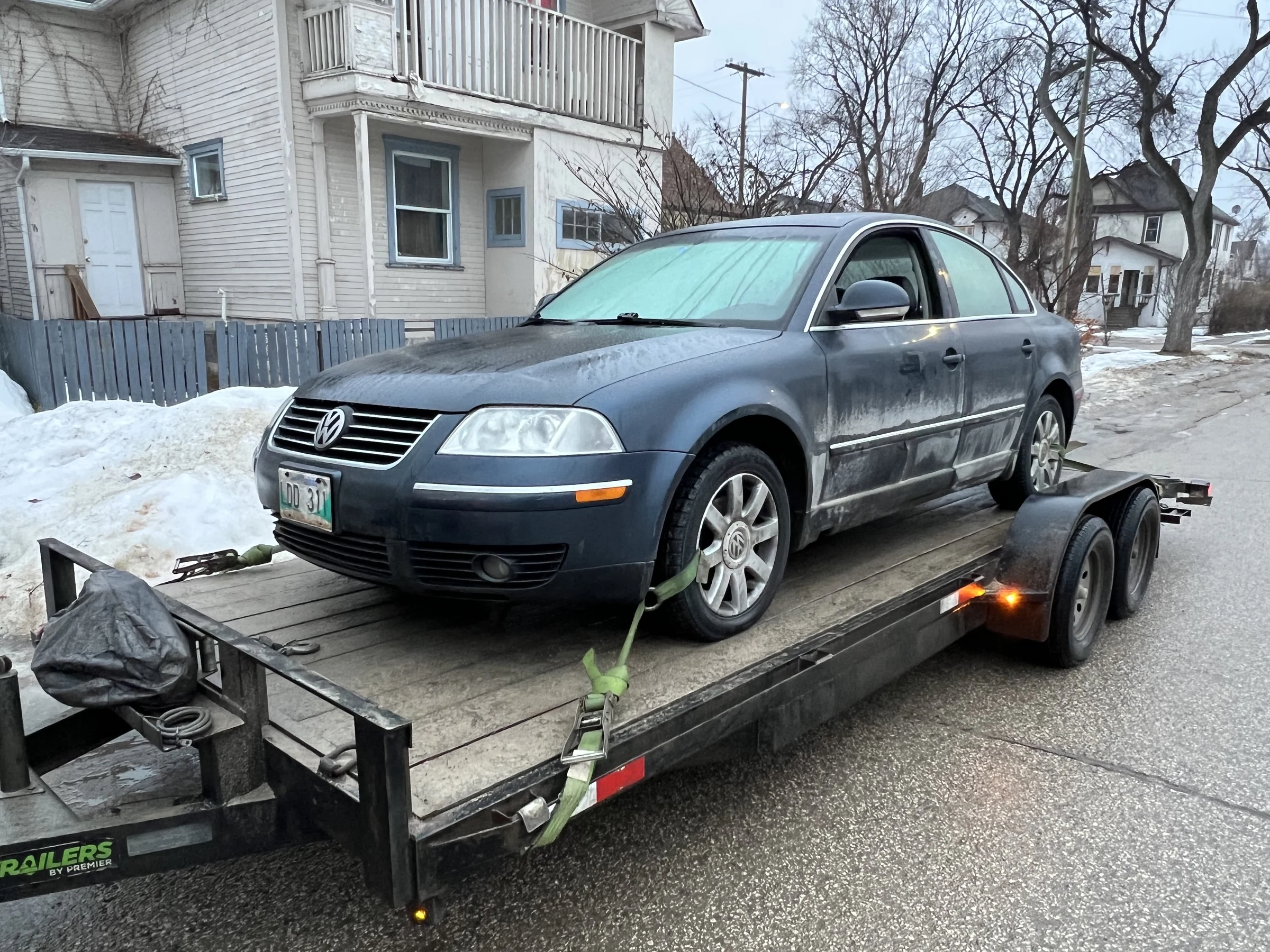 Volkswagen Jetta on Trailer