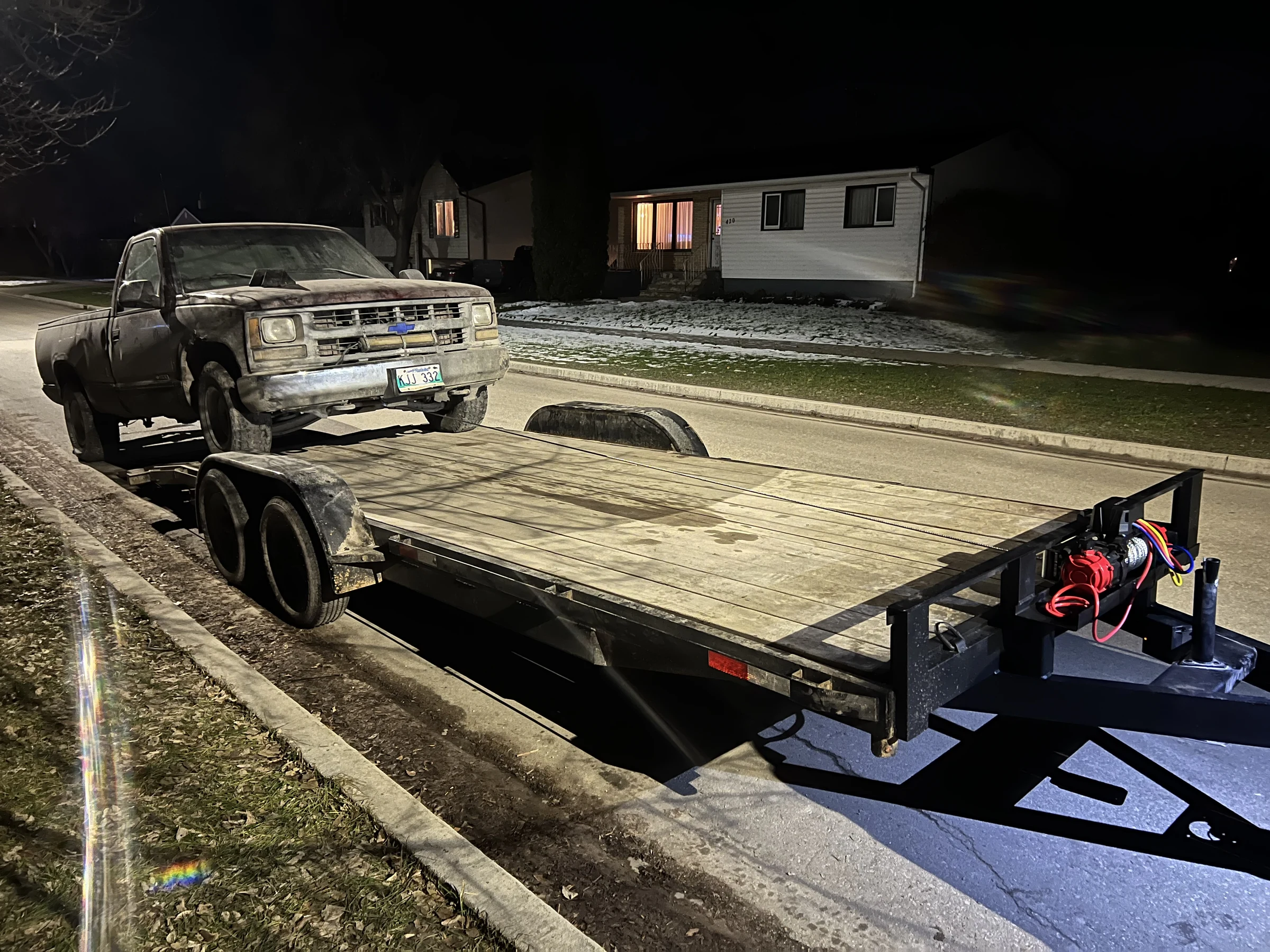 Empty Trailer at Night