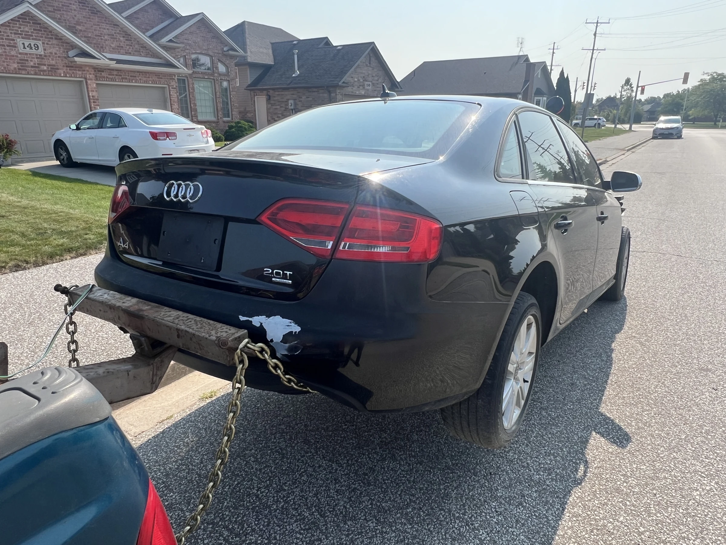 Black Audi with Damage