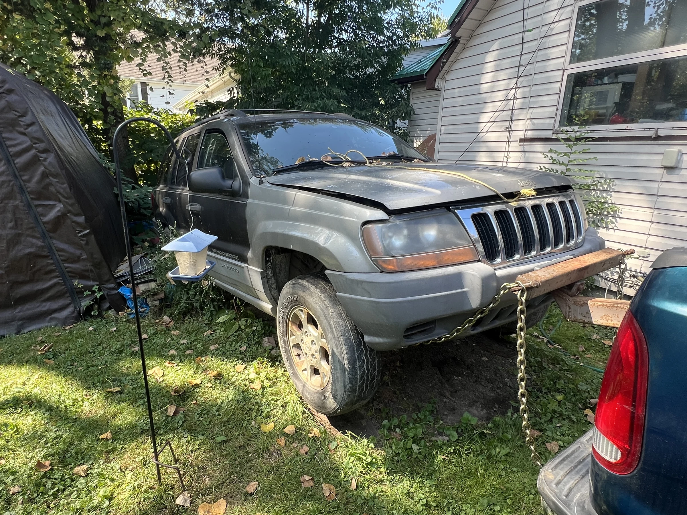 Abandoned SUV with Chains