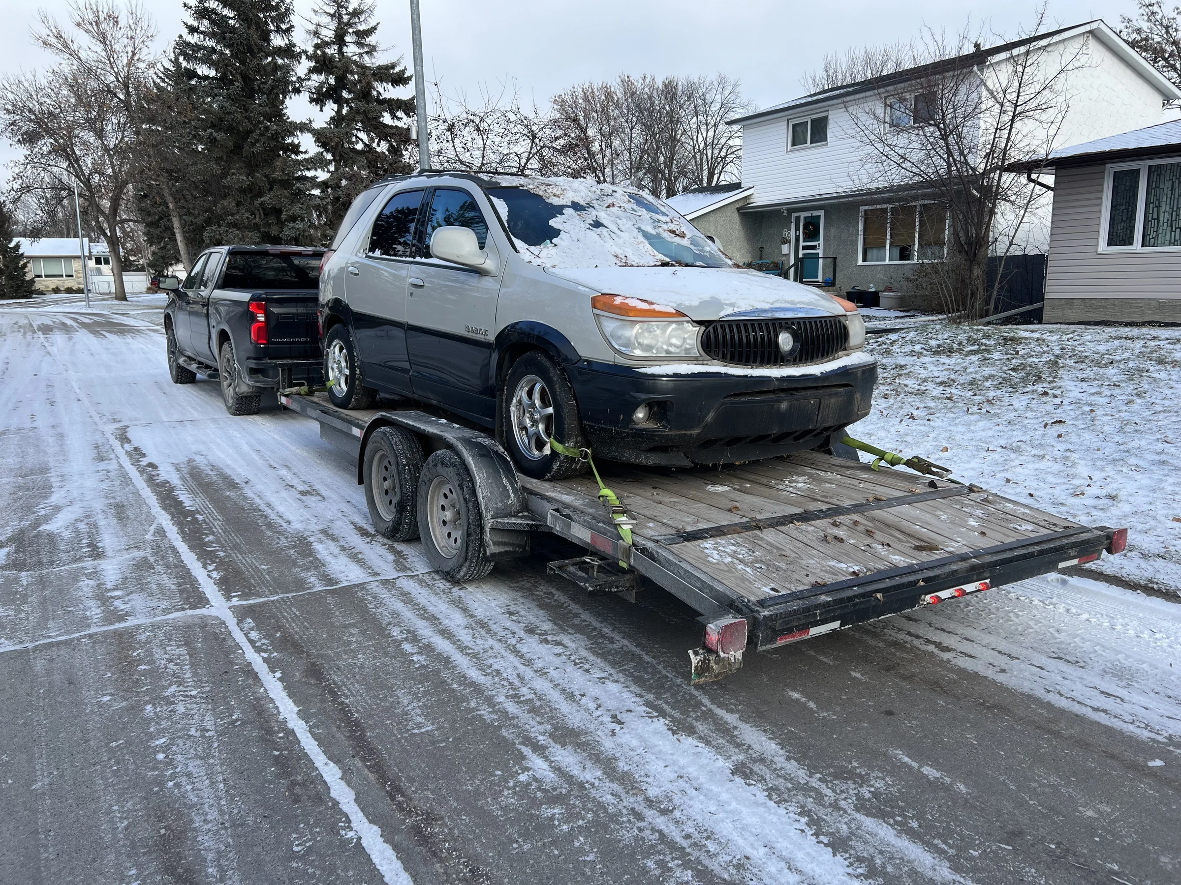 SUV on Icy Trailer